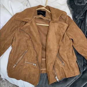 Beautiful camel suede moto jacket